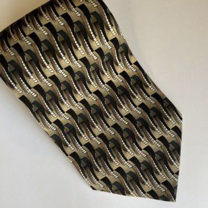 Jerry Garcia Silk Necktie Formal; Brown, Gold, Black